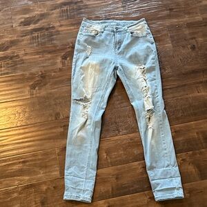 Amazon Light Blue Distressed Skinny Jeans